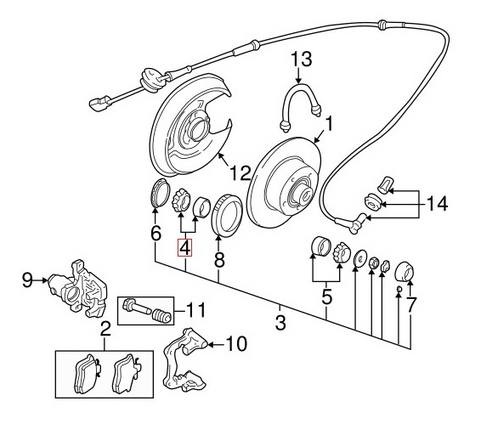 Audi VW Wheel Bearing - Front and Rear Inner 311405625N